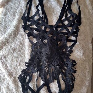 Lovechild Boudoir butterfly lace bodycage, strappy harness